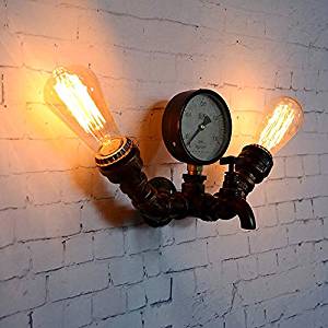 comprar lámpara con tubería estilo steampunk amazon