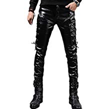 pantalón cuero negro comprar amazon steampunk hombre ropa