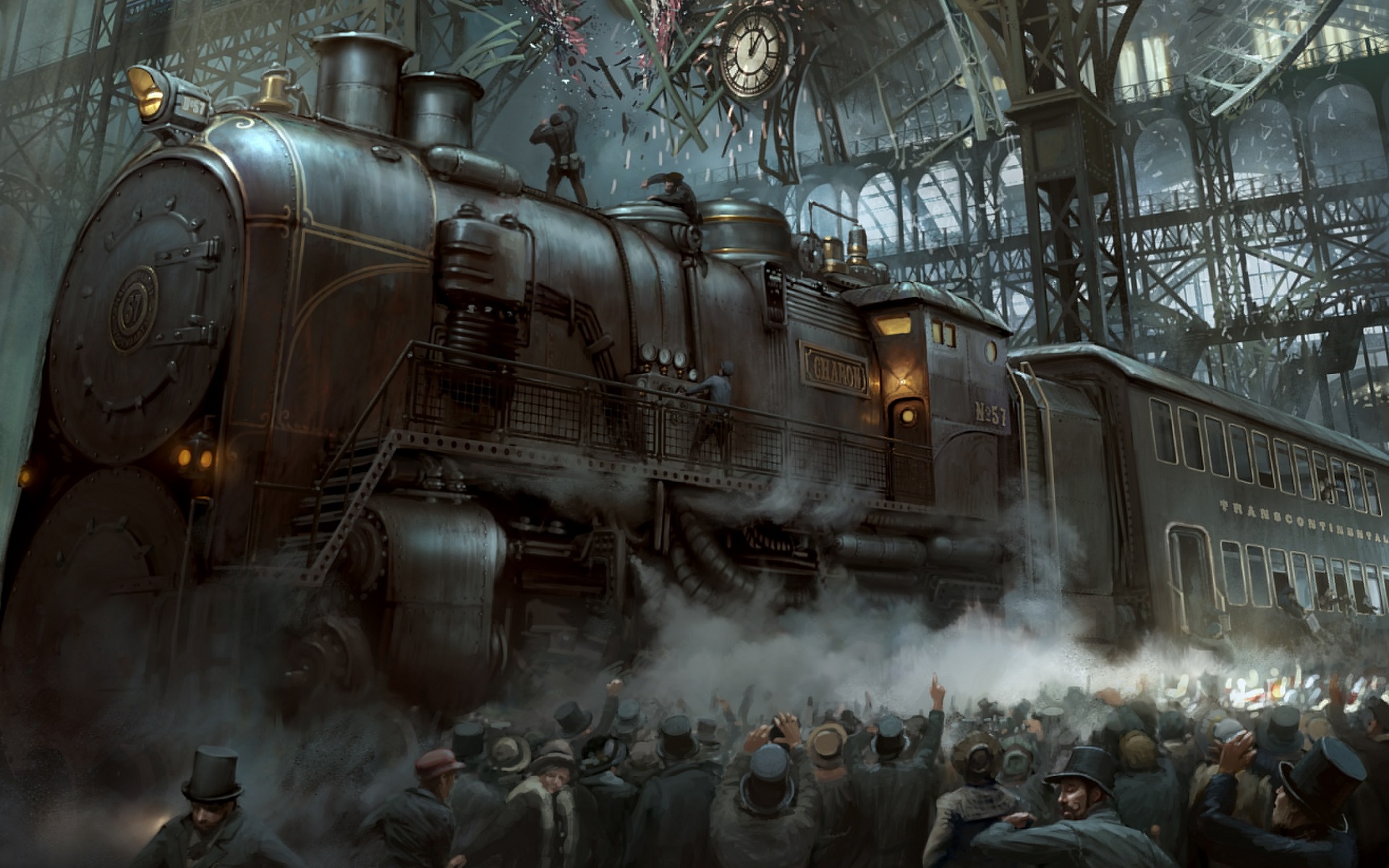 wallpaper tren steampunk