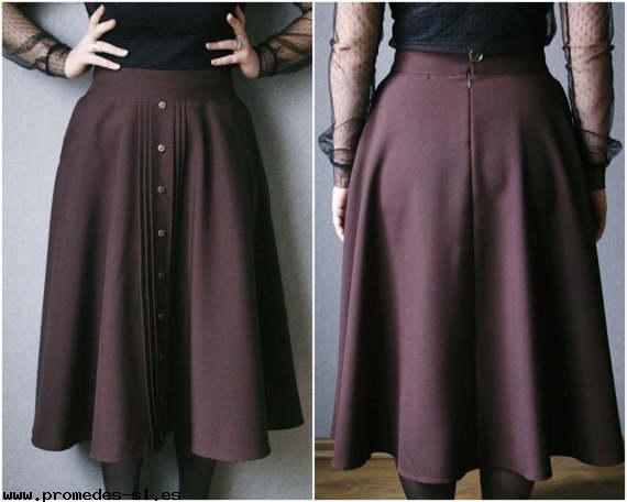falda sencilla de color vinotinto para disfraz steampunk