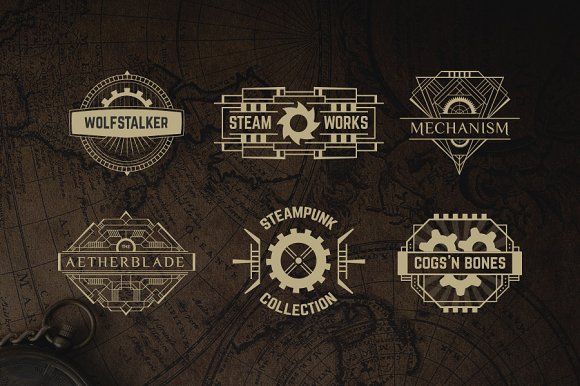 diseños logos steampunk