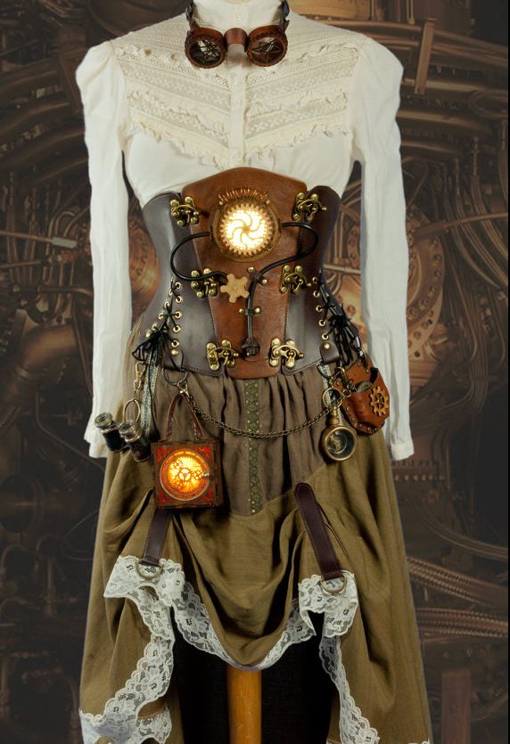 vestido único steampunk mujer